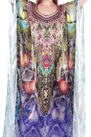 Craft Trade Kaftan for Women Stylish Long Kaftan Maxi and Nighty Dresses for Women Cotton Plus Size Swimsuit Beachwear Summerwear Cover up Dresses for Girls – 58 Inches Long