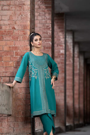 2 Piece – Embroidered Suit – KFE23-93