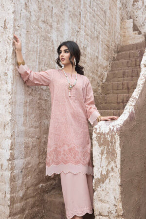 2 Piece – Printed Embroidered Suit – KPE23-32